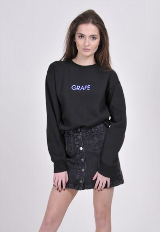 BLACK GRAPE (PURPLE) SWEATSHIRT - EMBROIDERED