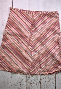 vintage orange striped summer midi skirt y2k 90s