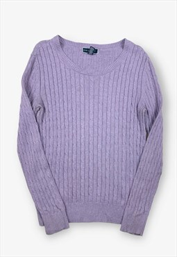 Vintage cable knit jumper lavender small BV16166