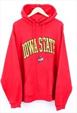 Vintage ISU Iowa State Hoodie Red With Mascot College Print 