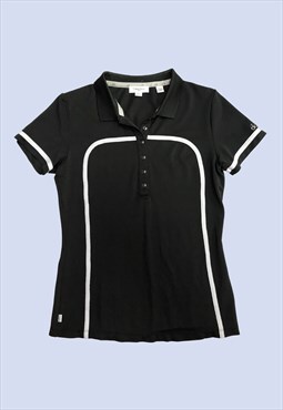Polo Shirt Black Grey Short Sleeved Golf
