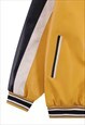 FAUX LEATHER COLLEGE JACKET BASEBALL VARSITY BOMBER YELLOW