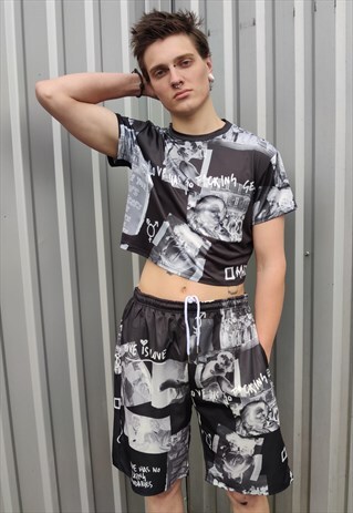 PRIDE BOARD SHORTS LGBT SUPPORT PANTS GRUNGE GAY OVERALLS