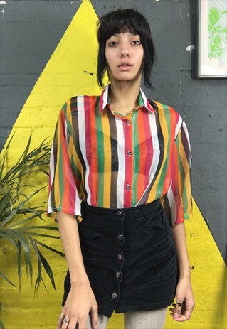 SHEER STRIPEY BLOUSE