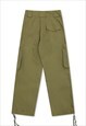 PARACHUTE JOGGERS CARGO POCKET PANTS SKATER TROUSERS GREEN