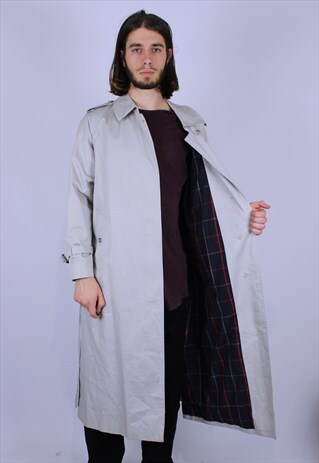 90S VINTAGE BURBERRY TRENCH BEIGE COAT ELEGANT JACKET