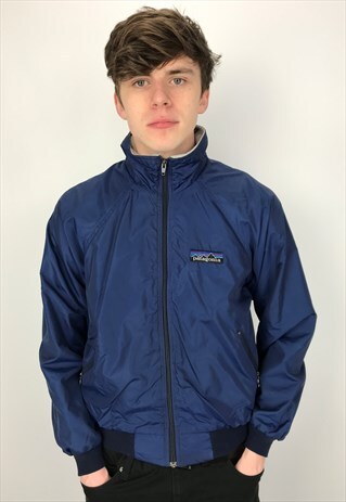 70S VINTAGE PATAGONIA BIG LOGO FLEECE LINED JACKET