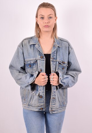 WRANGLER WOMENS VINTAGE DENIM JACKET MEDIUM BLUE 90S