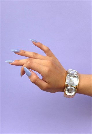 BIG DIAMOND AND GOLD CUFF BRACELET