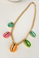 Multi Colour Conch Shells Necklace