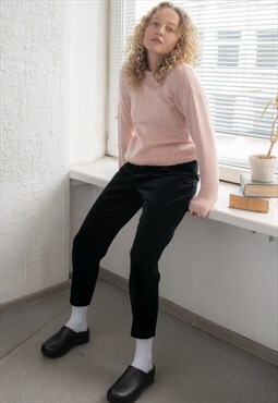 Vintage 80's Pastel Pink Hand Knitted Pullover Jumper
