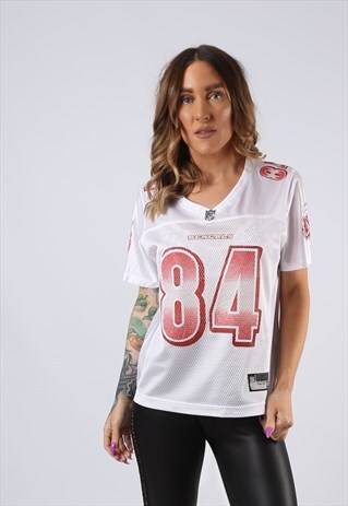 VINTAGE NFL T-SHIRT SPORT JERSEY TOP FOOTBALL UK 12 (CACB)