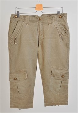 Vintage 00s cargo capri shorts in khaki