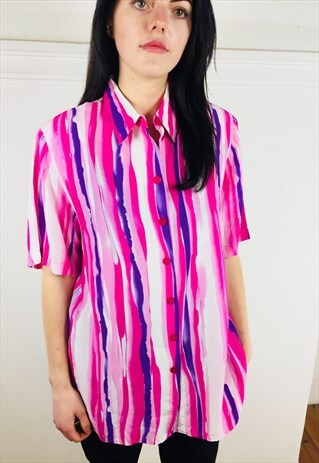 PINK AND PURPLE DYE STRIPED SHIRT