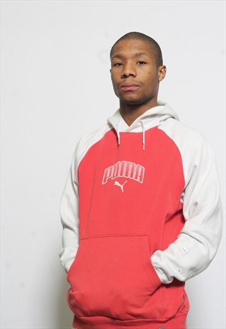 VINTAGE PUMA HOODIE RED