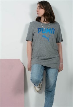 Vintage Y2K Puma T-Shirt Grey logo Size M