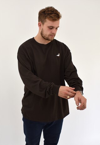 G&G UNISEX BROWN L/S GOOSE TEE