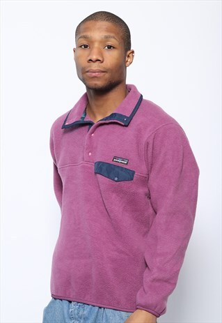 VINTAGE PATAGONIA BUTTON UP FLEECE PURPLE