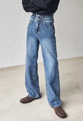Men's Design Fake Double Waist Jeans S VOL.1