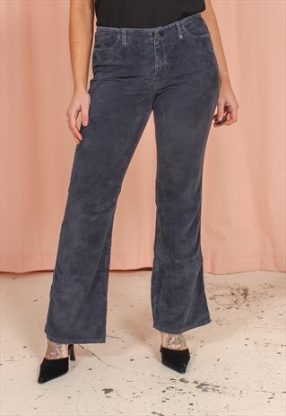 VINTAGE 90S CORDUROY TROUSERS IN NAVY