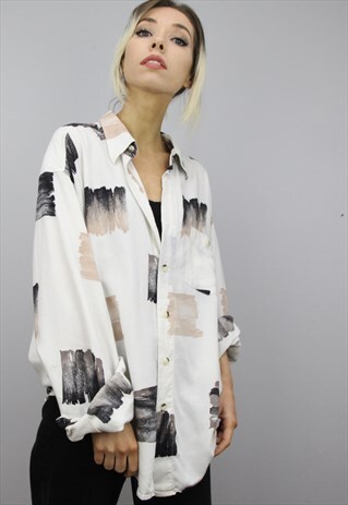 VINTAGE 80S/90S OVERSIZED PATTERNED SHIRT