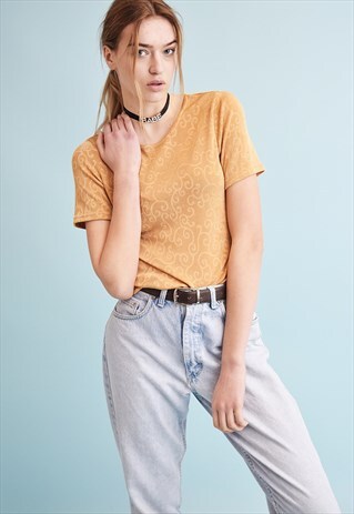 90'S RETRO NEUTRAL LYCRA MOMS TOP BLOUSE