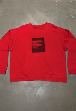 Reworked Vintage Sweatshirt in Red Spyware Tracking Systems 
