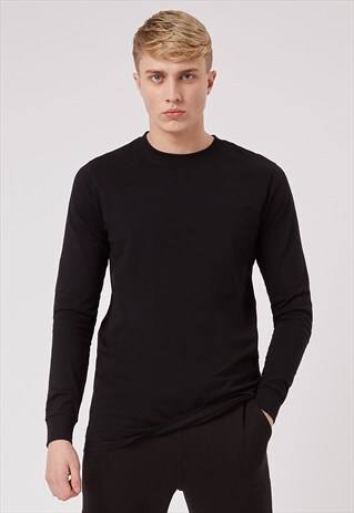 BLACK LONG SLEEVE BASE T-SHIRT
