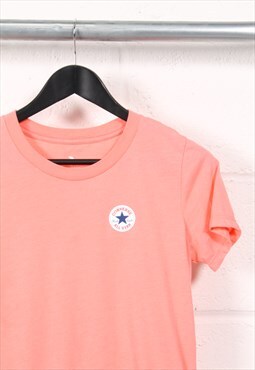 Vintage Converse T-Shirt in Pink Crewneck Logo Tee Small