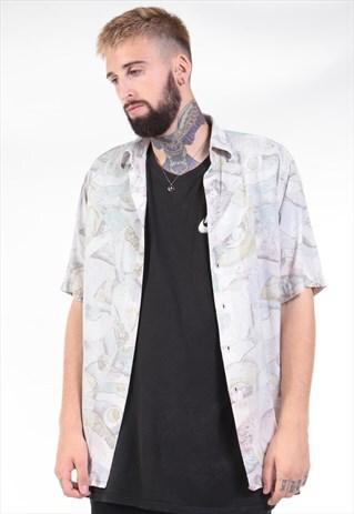 VINTAGE ABSTRACT PRINT 90S SHIRT