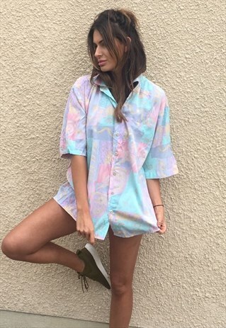 PATTERNED OVERSIZED RETRO VINTAGE UNISEX FESTIVAL SHIRT