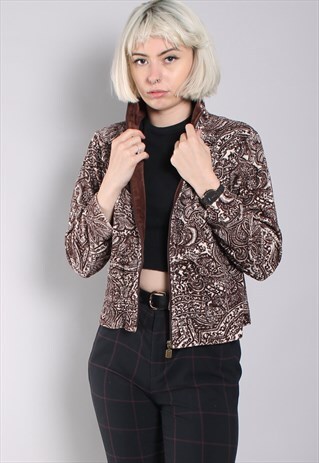 VINTATE ABSTRACT PATTERN FLEECE JACKET