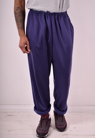 FILA MENS VINTAGE TRACKSUIT TROUSERS W40 L32 PURPLE 90S