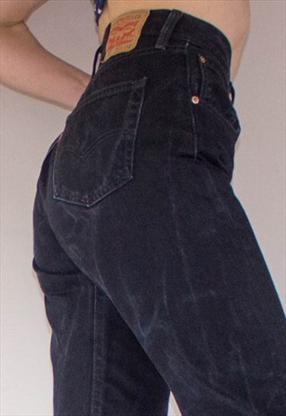 VINTAGE BLACK WASH HIGH WAIST JEANS