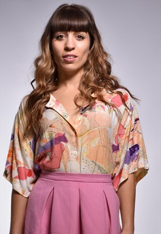 VINTAGE 90S OVERSIZED ABSTRACT PATTERN SHIRT