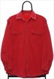 Vintage Red Button Up Shirt Mens