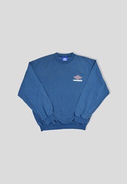 Vintage 90s Umbro Embroidered Logo Sweatshirt in Blue