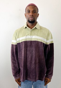 Vintage 90s MAMBO two tones velvet shirt 
