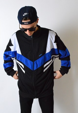 VINTAGE 90S COLOUR BLOCK DROP SHOULDER TRACK JACKET