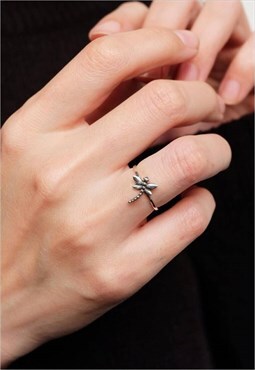 Dragonfly Ring Women Sterling Silver Ring