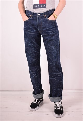LEVI'S MENS VINTAGE JEANS W32 L34 NAVY BLUE 90S