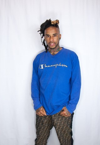 BLUE CHAMPION LIGHTWEIGHT SWEATSHIRT