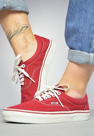VINTAGE 90S VANS RED SKATE SHOES PREPPY RETRO FESTIVAL