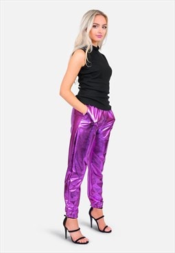 Slim Fit Metallic 80s style Foil Joggers