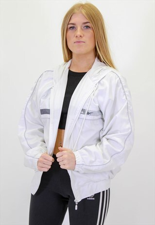 VINTAGE REEBOK LOGO JACKET IN SMALL WHITE