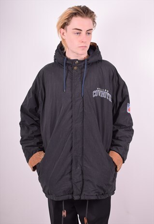 STARTER MENS VINTAGE DALLAS COWBOYS JACKET LARGE BLACK 90'S