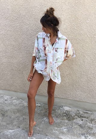 PATTERNED OVERSIZED RETRO VINTAGE UNISEX FESTIVAL SHIRT