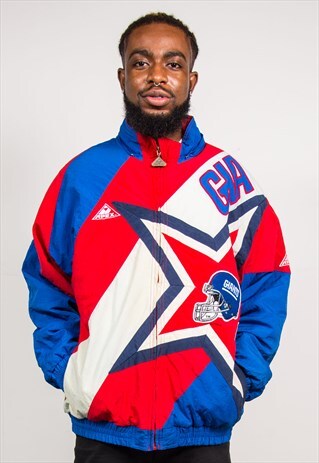 NFL 90'S VINTAGE PADDED NEW YORK GIANTS USA COACH JACKET