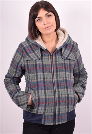 CONVERSE WOMENS VINTAGE JACKET MEDIUM MULTI CHECK 90S