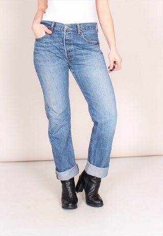 VINTAGE 80S MID RISE BLUE STRAIGHT LEG 501 LEVI'S JEANS